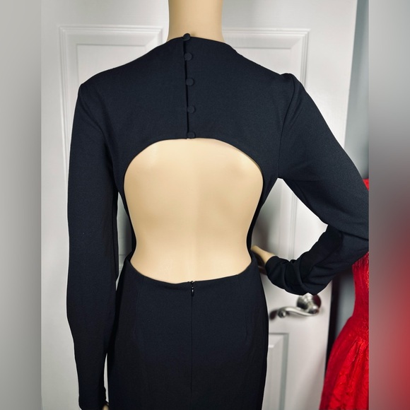 Lulus Flawless Esteem Black Long Sleeve Cutout Column Maxi Dress Size XS NWOT - Picture 12 of 14